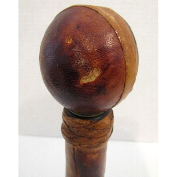 Italian Wine Decanter Vintage Brown Leather Lion Head Bottle Stopper Italy Vino - Picture 4 of 6